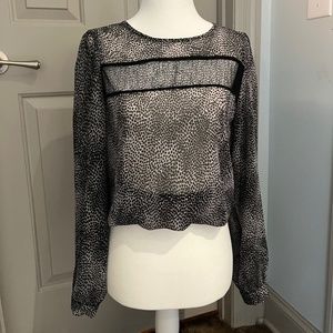 Lola brand sheer leopard print blouse XS
